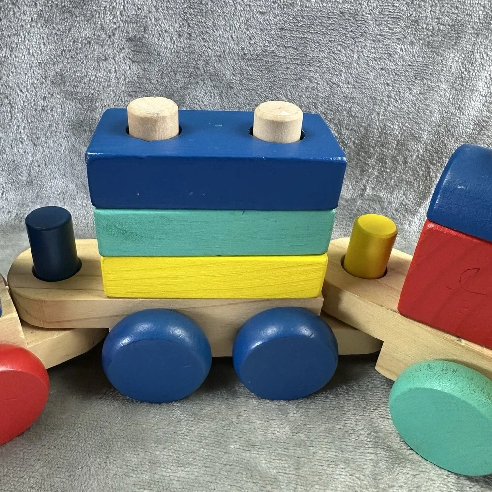 Melissa & Doug Wooden Stacking Train Learning Toy